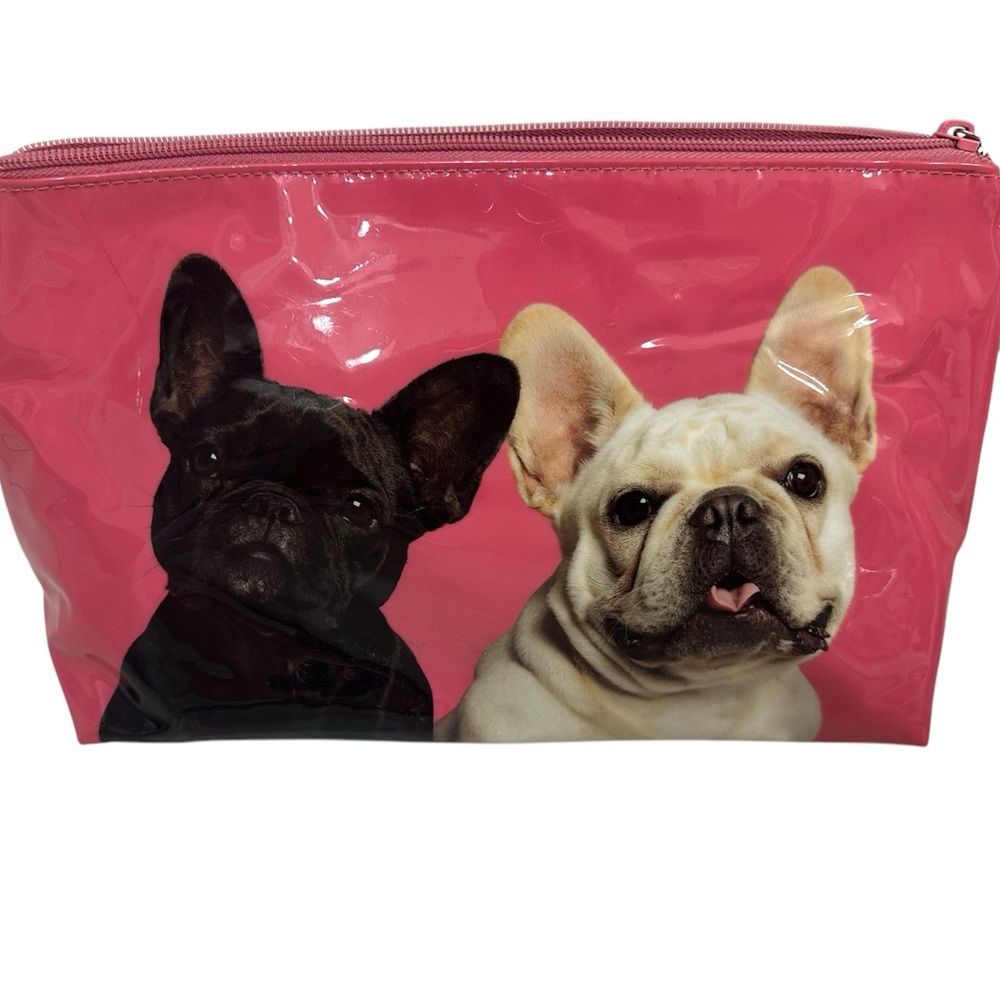 Catseye London Pink Cosmetic Bag with French Bulldogs EUC